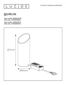 Настольная лампа Lucide Quirijn 09533/01/30