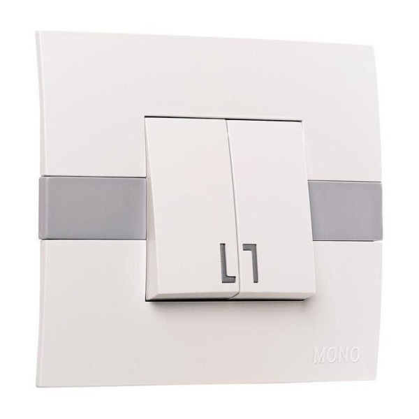 Выключатель Mono Electric Eсо двухклавишный с подсветкой белый 101-010101-103 Выключатель Mono Electric Eсо двухклавишный с подсветкой белый 101-010101-103