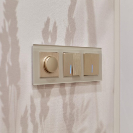 Выключатель одноклавишный с подсветкой Werkel шампань рифленый W1110110 4690389160028