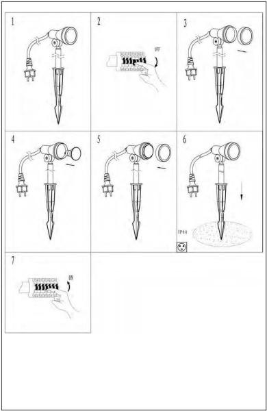 Ландшафтный светодиодный светильник Lucide Spike 27882/05/30