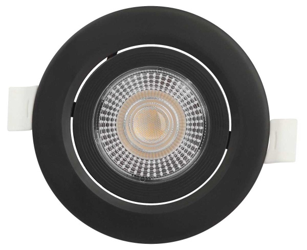 Светильник светодиодный встраиваемый ЭРА KL LED 25A-5 3K BK 5Вт 3000К круглый поворотный черный Б0068164