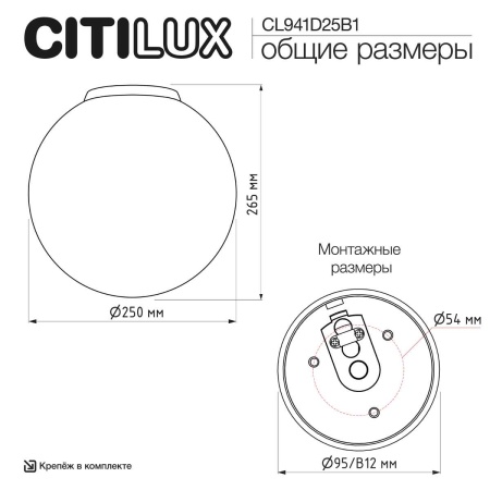 Потолочный светильник Citilux Ron CL941D25B1