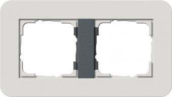 Рамка 2-постовая Gira E3 светло-серый/антрацит 0212421