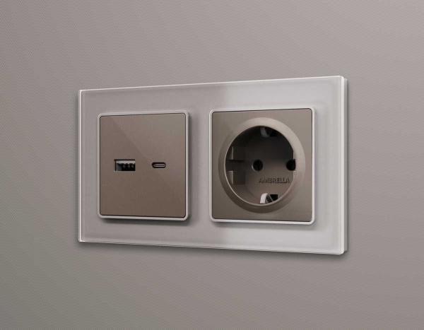 Лицевая панель розетки AMBRELLA VOLT AP6370