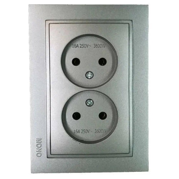 Розетка двойная Mono Electric Despina антрацит 102-242405-121 Розетка двойная Mono Electric Despina антрацит 102-242405-121