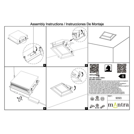 Встраивамое светодиодное окно Mantra BLUE SKY 9093