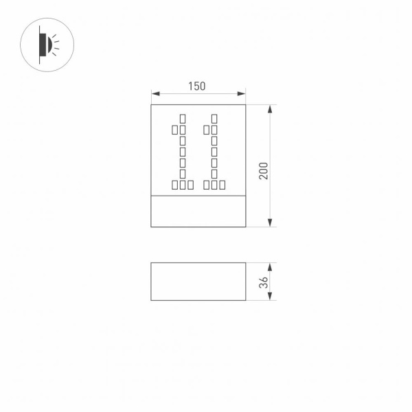 Уличный настенный светодиодный светильник Arlight LGD-Sign-Wall-S150x200-3W Warm3000 031060
