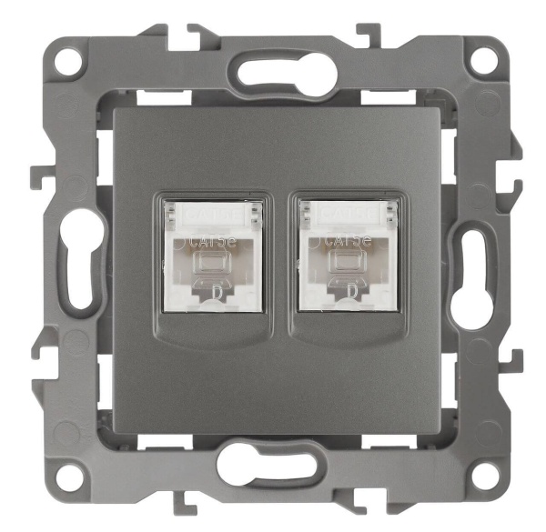 Розетка информационная 2XRJ45 ЭРА 12 12-3108-12 Б0019354 Розетка информационная 2XRJ45 ЭРА 12 12-3108-12 Б0019354