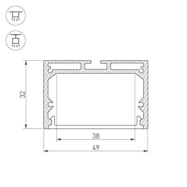 Профиль Arlight SL-LINE-4932-2000 ANOD 019308