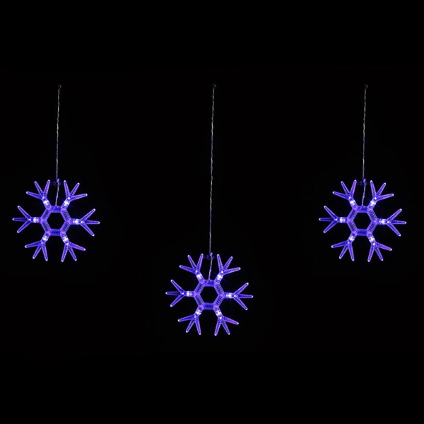 Светодиодная гирлянда Uniel занавес Снежинки-1 220V синий ULD-E1503-036/DTA Blue IP20 Snowflakes-1 UL-00001406