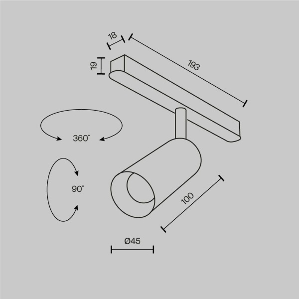 Трековый светодиодный светильник Maytoni Technical Magnetic Exility Focus Led TR032-2-5W3K-M-BW