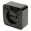 Розетка 2P Stekker София черный MST10-11-02 49313