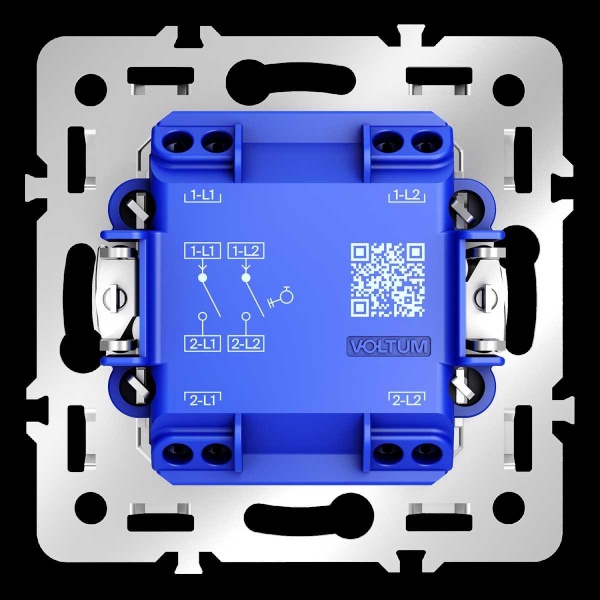 Механизм выключателя с самовозвратом двухклавишного 10А, S70 Voltum VLS0206M
