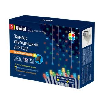 Гирлянда на солнечных батареях (UL-00006539) Uniel Занавес USL-S-132/PT1515 Multicolor Curtain