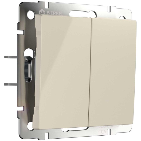 Выключатель двухклавишный с самовозвратом Werkel слоновая кость W1122403 4690389192326