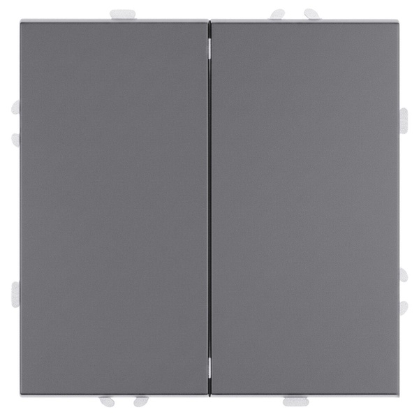 Выключатель 2-клавишный (механизм), СЗК, Stekker, 250В, 10А Эмили, RSW10-5104-10ZK, платиново-серый, soft touch 50239