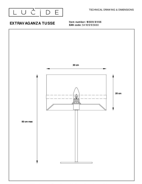Настольная лампа Lucide Extravaganza Tusse 10509/81/66