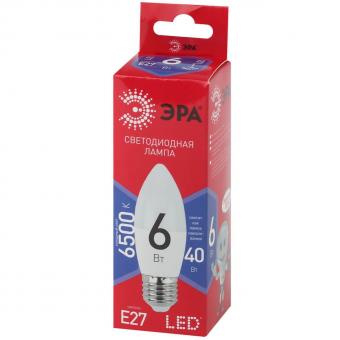 Лампа светодиодная ЭРА E27 6W 6500K матовая B35-6W-865-E27 R