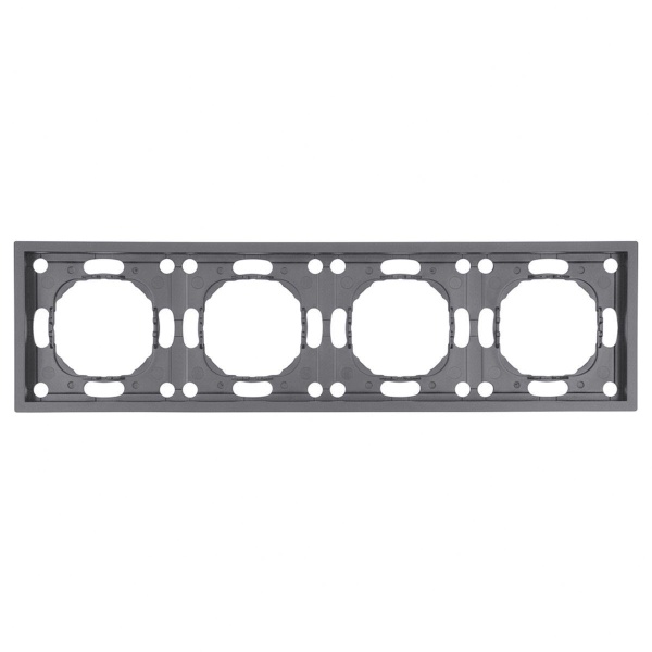 Рамка STEKKER, PFR00-5004-10  4-местная, серия Эмили, платиново-серый, soft touch 49965