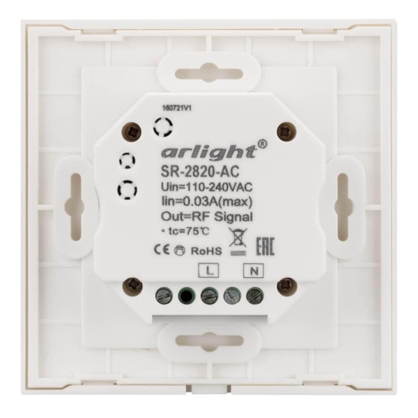 Панель управления Arlight Sens SR-2820AC-RF-IN White 017857 Панель управления Arlight Sens SR-2820AC-RF-IN White 017857