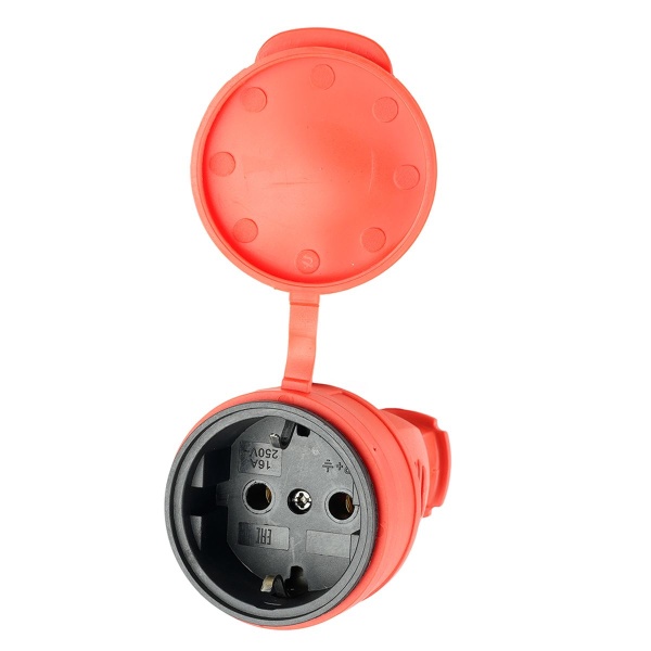 Розетка переносная 1-местная Stekker Одри RST16-21-44 красный 39195