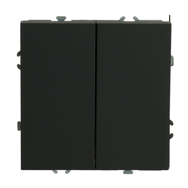 Переключатель перекрестный 2-клавишный (механизм), STEKKER, 250В, 10А, серия Эмили, RSW10-5111-01, черный уголь, soft touch 50167