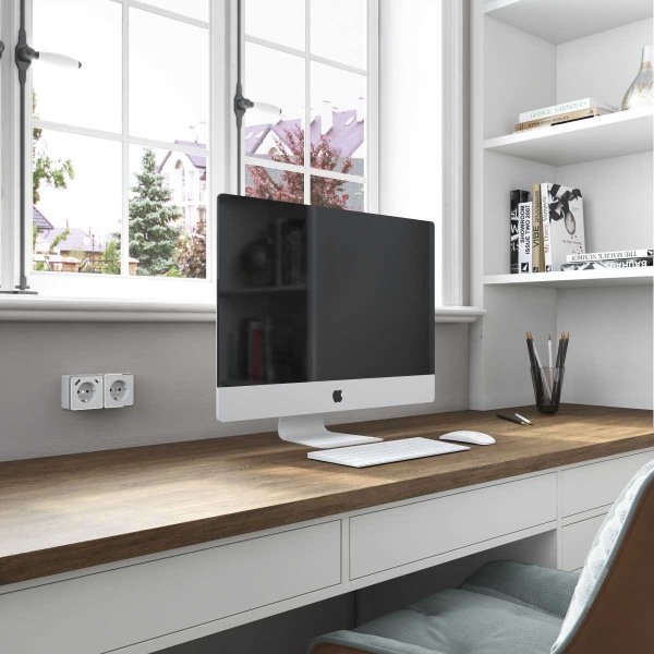 Розетка с заземлением, шторками и USB тип A+C Werkel Gallant белый W5071701 4690389179594