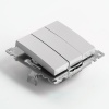 Выключатель трехклавишный Stekker Катрин GLS10-7108-03 серебро 49173