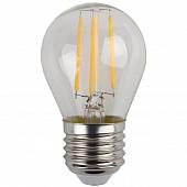 Лампа светодиодная филаментная ЭРА E27 7W 2700K шар прозрачный F-LED P45-7W-827-E27