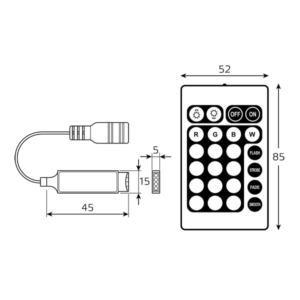 Контроллер RGB для светодиодной ленты Gauss Basic LED 12V 72W BT610 Контроллер RGB для светодиодной ленты Gauss Basic LED 12V 72W BT610