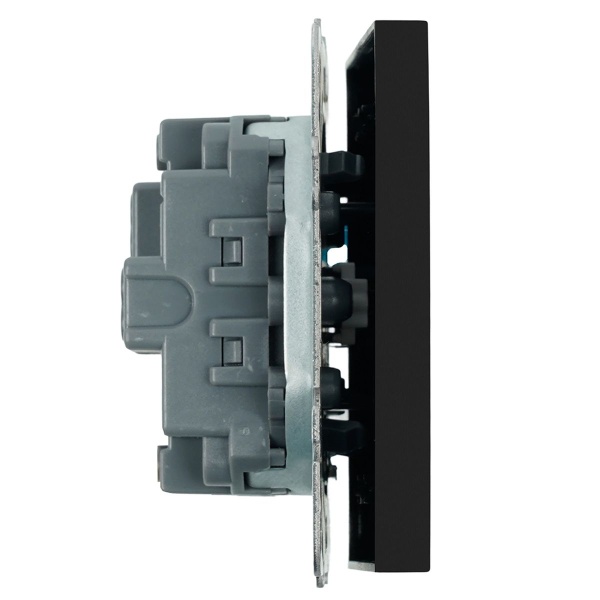 Выключатель 1-клавишный самовозвратный (механизм), Stekker, 250В, 10А Эмили, RSW10-5112-05, черный уголь, soft touch 50326