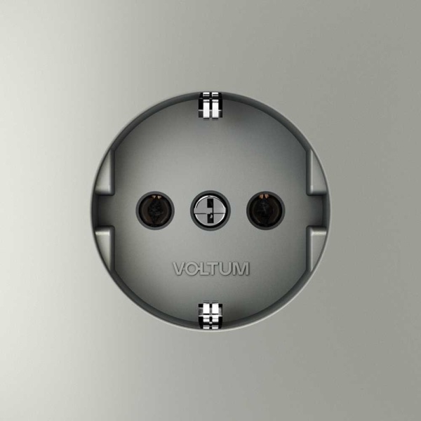 Розетка встраиваемая Voltum S70 с заземлением 16А, (сталь) VLS040105