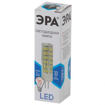Лампа светодиодная ЭРА G4 7W 4000K прозрачная LED JC-7W-220V-CER-840-G4