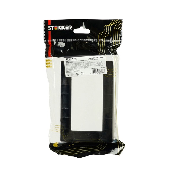 Рамка 2-местная (без перемычки), пластик, Stekker, PFR00-7012-05  Катрин, черный 50046