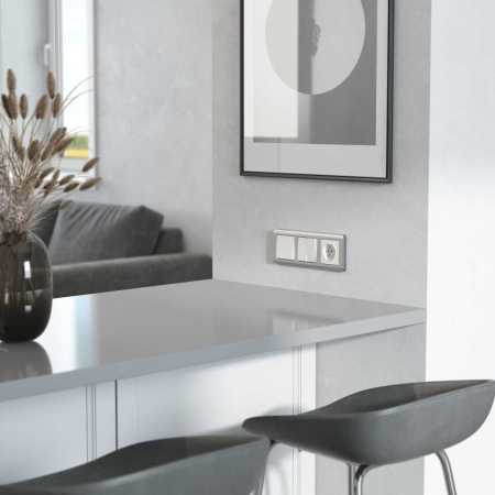 Розетка с заземлением Werkel перламутровый рифленый W1171013 4690389161001