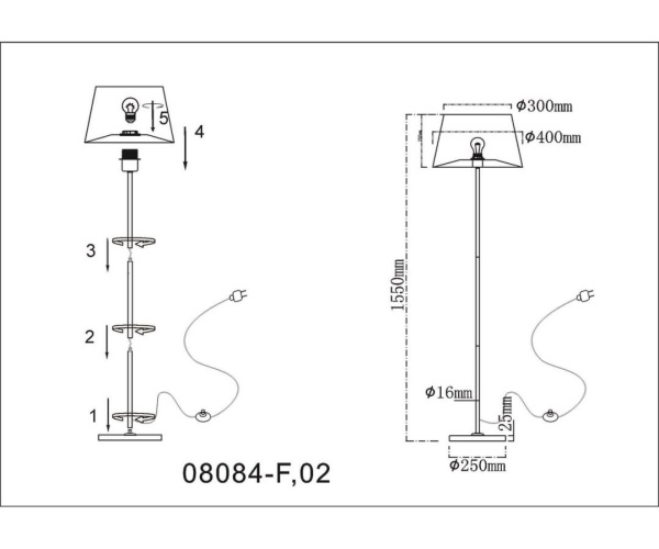 Торшер Kink Light Верто 08084-F,02