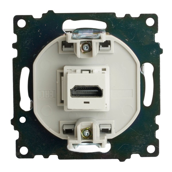 Розетка HDMI 2.1, Type A (механизм), STEKKER GLS00-7118-03, серия Катрин, серебро 50061