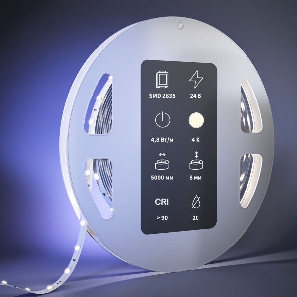 Светодиодная лента Maytoni 4,8W/m 60LED/m 2835SMD дневной белый 5M 201010