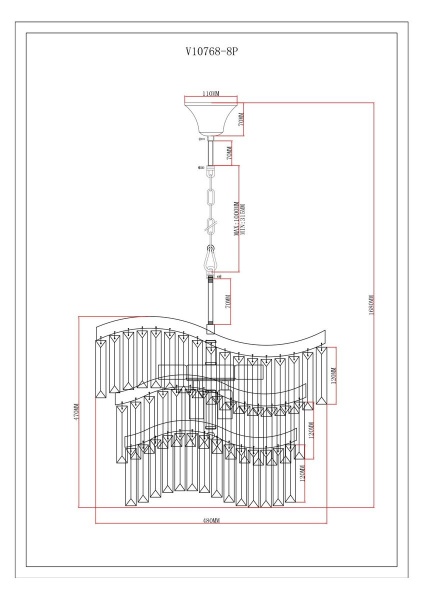 Подвесная люстра Moderli Wave V10768-8P