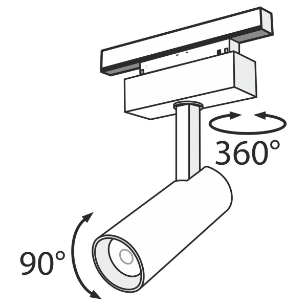 Трековый светодиодный светильник для магнитного шинопровода Maytoni Track Lamps TR019-2-10W3K-B