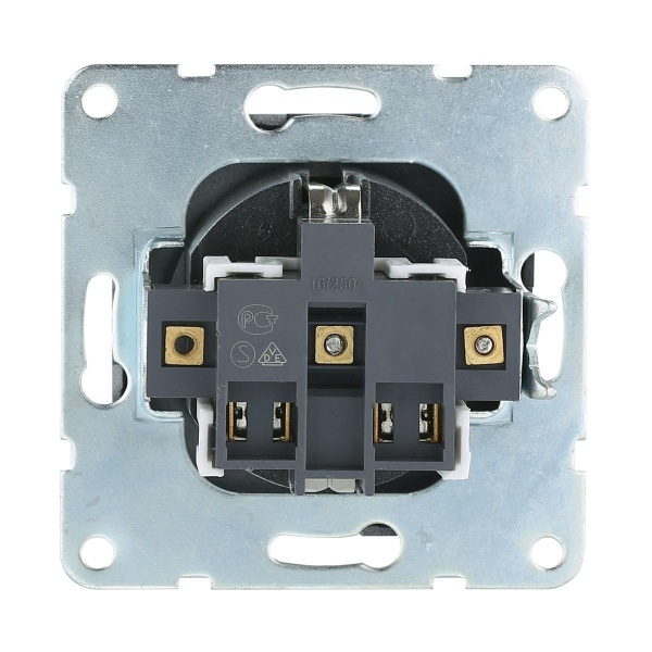 Розетка LK Studio с з/к, шторками и крышкой (серебристый металлик) LK80 843403-1