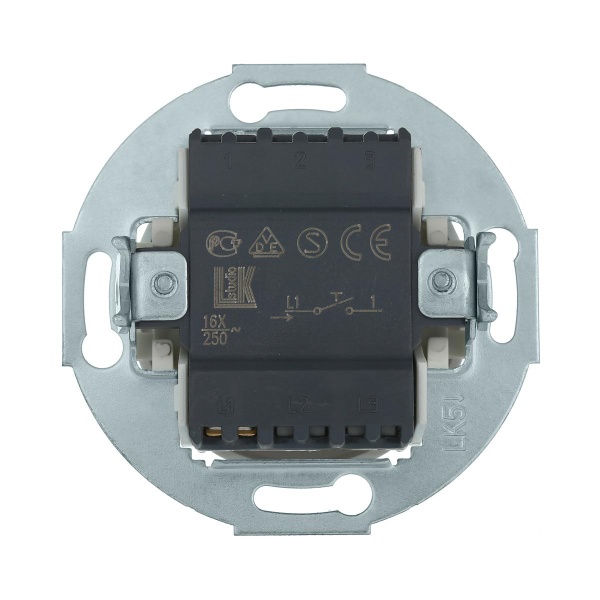 Выключатель-кнопка LK Studio одноклавишный (схема 1T) 16 А, 250 В (белый) Vintage 880504-1