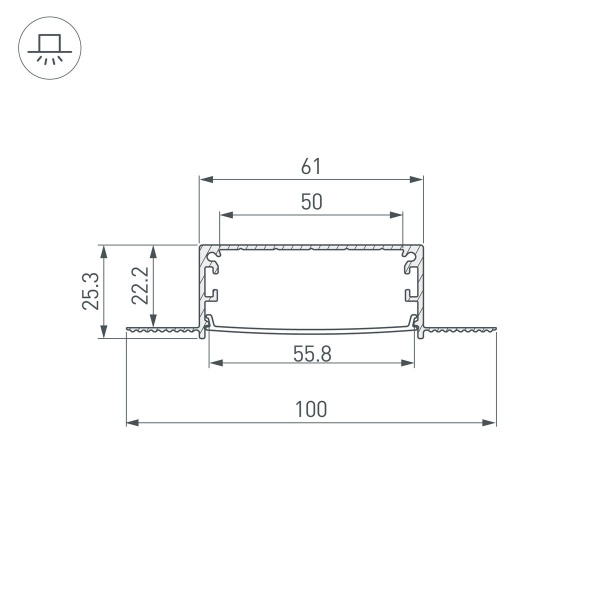 Профиль встраиваемый Arlight Linia60-Fantom-3000 Anod 046410