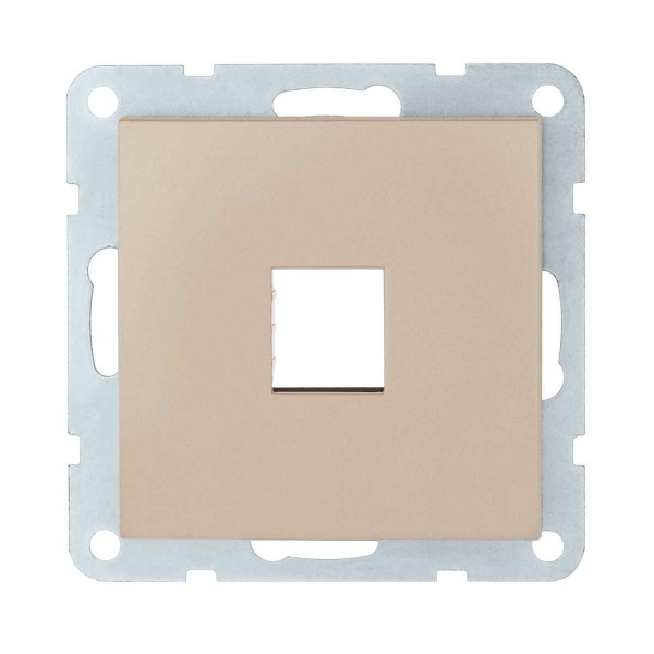 Накладка с суппортом розетки компьютерной и телефонной на 1 вход LK Studio (шампань) БЕЗ механизма LK80, 846106-0