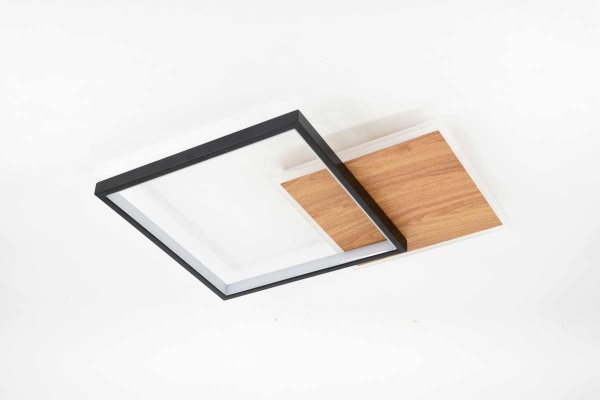 Светильник потолочный светодиодный ЭРА Модерн Ferre CLL-1-60-RC BK+Wood с ДУ 3K-6,5К черный-дерево Б0069758