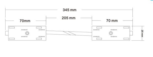 Соединитель питания угловой для накладного шинопровода Crystal Lux CLT 0.205 04 BL