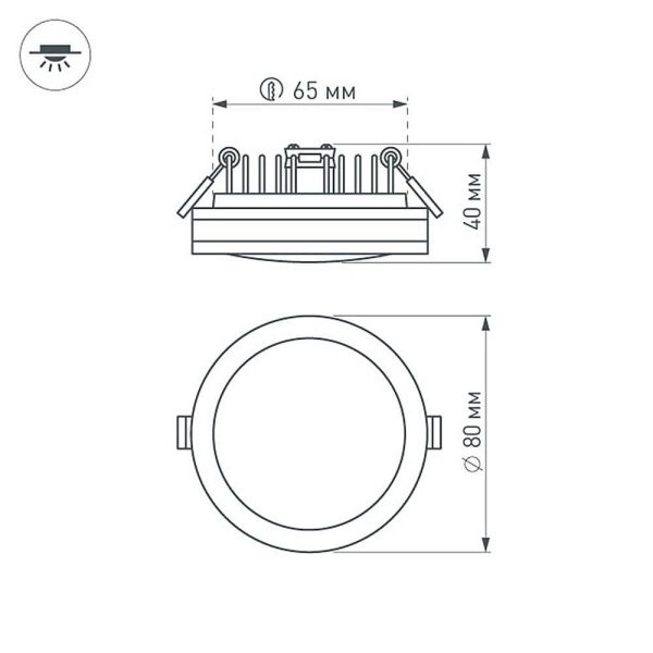 Встраиваемый светодиодный светильник Arlight LTD-85SOL-5W Warm White 017988