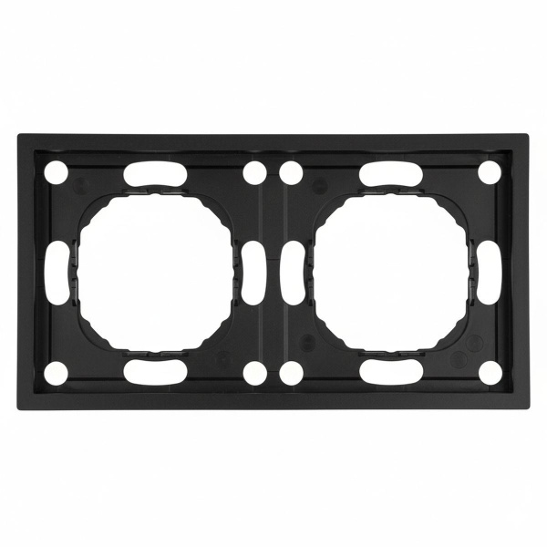 Рамка STEKKER, PFR00-5002-05 2-местная, серия Эмили, черный уголь, soft touch 49859