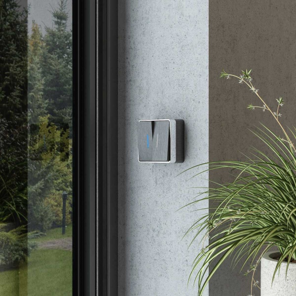 Выключатель двухклавишный с подсветкой Werkel Gallant графит рифленый W5020104 4690389164194