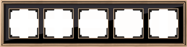 Рамка Werkel Palacio на 5 постов золото/черный WL17-Frame-05 4690389103780